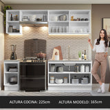 Cocina Integral 240cm Blanco Glamy Madesa 10