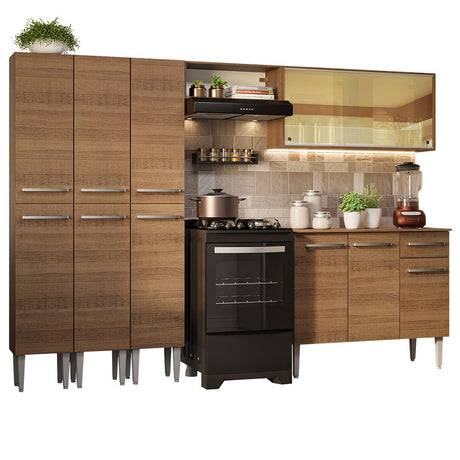 Cocina Integral 261cm Marrón Emilly Madesa 05