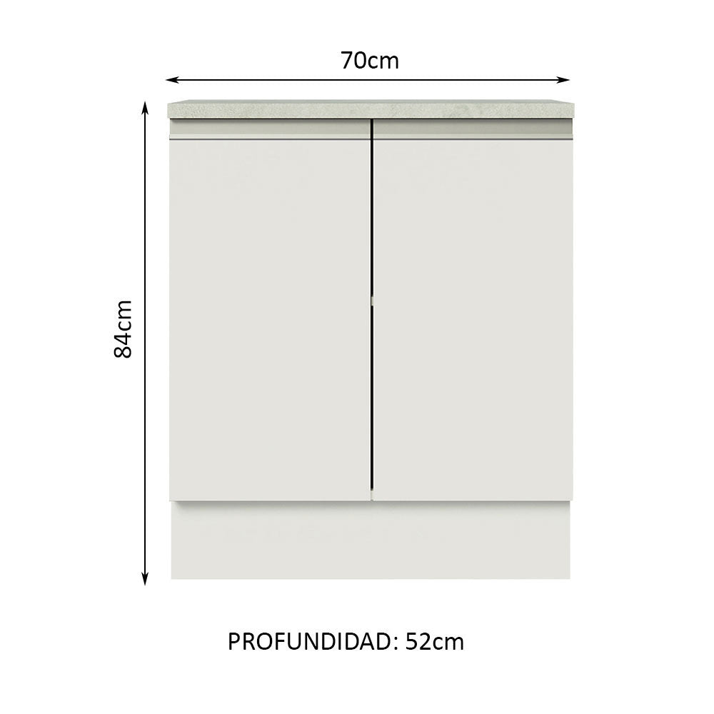 Mueble de Cocina  Madesa Glamy 70 cm 2 Puertas Blanco