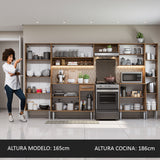 Cocina Integral 325cm Marrón/Negro Emilly Joy 01