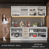 Cocina Integral 240 cm x 60 cm Blanco/Crema Agata 02