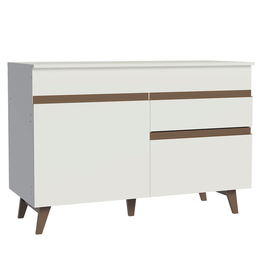 Gabinete Bajo para Fregadero 120 cm 2 Puertas 1 Cajón Blanco Reims Madesa