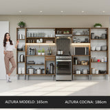 Cocina Integral 325cm Marrón/Negro Emilly 02