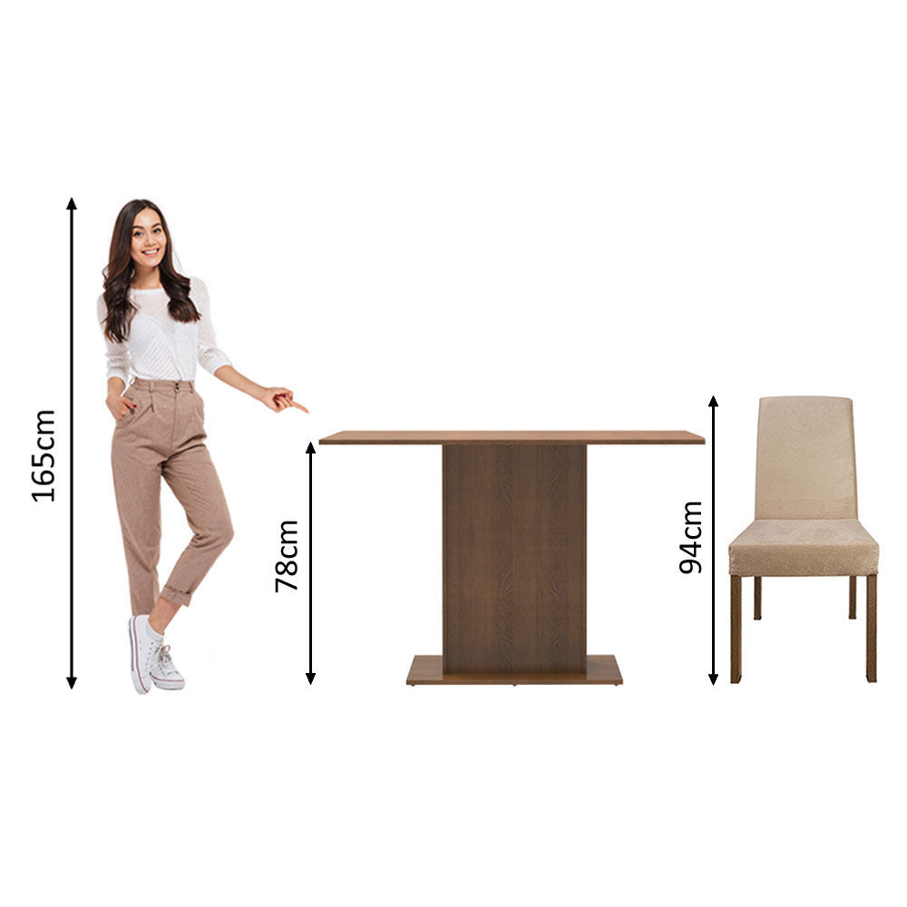 Juego de Comedor Madesa Manu Mesa con Tablero de Madera con 2 Sillas Marrón/Imperial